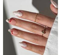 24pcs Amond Press Sur Des Clous Cerises Françaises Fausses Acryliques Fausses Colues Artificielles Pour Femmes Nail Cercueil