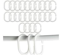 24pcs Anneaux de Rideau de Douche en Plastique en Forme de C Crochets de Rideau pour Rideau de Porte, Rideau de fenêtre