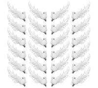 24pcs Artificial White Doves Decoration with Metal Clips, White Feathered Mini Birds Clip on Tree Ornaments for DIY Crafts Christmas Tree Ornaments, Wreaths, Wedding Decor (24)