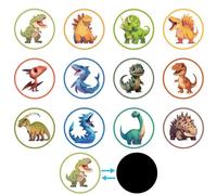 24pcs Autocollants Magiques Siège d'Apprentissage Propreté, Réutilisables Autocollants Cibles Propreté Autocollants Pipi Changeant Couleur pour Garçons et Enfants (Dinosaures)