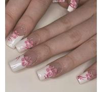 24pcs Ballerinas Cercueil Faux Ongles Press Sur Des Conceptions De Fausses Colues Artificielles