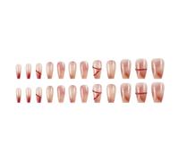 24pcs Ballet Press Sur Des Clous Français Faux Nails Gradient Concevations Faux Ongles Artificiel Acrylic Nails Glues On Nails Presse Sur Cercer