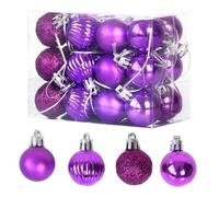 24pcs Baubles pour Les décorations d'arbre de Noël | Ornaments de boules de Noël avec des chaînes, boules de Noël à l'épreuve pour la fête de vacances de l'arbre de Noël