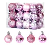 24pcs Baubles pour Les décorations d'arbre de Noël | Ornaments de boules de Noël avec des chaînes, boules de Noël à l'épreuve pour la fête de vacances de l'arbre de Noël