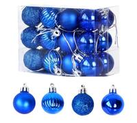 24pcs Baubles pour Les décorations d'arbre de Noël | Ornaments de boules de Noël avec des chaînes, boules de Noël à l'épreuve pour la fête de vacances de l'arbre de Noël
