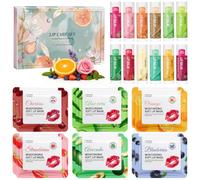 24PCS Baumes à lèvres ＆ Masque Levres, Soins Intensifs Pour Les Lèvres | Fruchtig Lip Balm mit Sheabutter und Vitaminen, Kompaktes und Praktisches Baume Levre Geschenkset