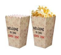 24pcs Boîtes à Popcorn Welcome To The Other Side, Boîtes à Popcorn Effrayantes Thème Démon Inversé Idéales pour Halloween et Fêtes sur ce Thème (Style C)