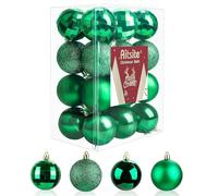 24PCS Boule de Noel, 6cm Boules de Noel Deco Noel Interieur, Arbre De Noël Boules Boule Deco Noel Sapin pour Le Sapin de Noël Décoration Festive de La Maison(Vert)