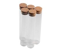 24pcs Bouteille En Verre De Tube à Essai Transparente Avec Bouchon En liège, capacité De Stockage De 70 ml à 150 ml, diamètre extérieur Du Flacon De Tube à Essai De 37 mm (24, 150ml)