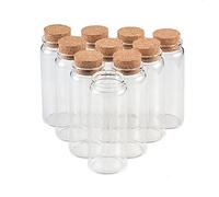 24pcs Bouteille En Verre Transparent Avec Bouchon En liège, capacité 150 ml, diamètre extérieur 47 mm (24, 150ml)