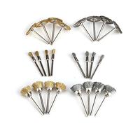 24pcs Brosses Métalique Perceuse, Roue et Coupelle en Laiton en Acier Brosses de Polissage de Fil de Fer Kit Complet, Outils Meuleuse Rotatifs pour Éliminer la Rouille/Corrosion/Peinture