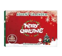 24pcs Calendrier de l'avent de Noël pour 14+ Mélanges et chaussettes Match Calendrier 2025 avec motifs festival Unisexe pour porter des cadeaux décoration |.Calendriers