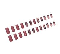 24pcs Carré Appuyez Sur Des Ongles Avec Des Conceptions Feuilles Nails Accessoires Glossy Acrylique Artificiel Pour Mode Femmes Stick On