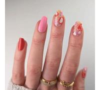 24pcs Carrés Faux Clous Pres Sur Les Fausses Colles Artificielles Sur Les Conceptions De La Saint-Valentin