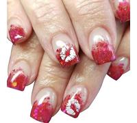 24pcs Carrés Faux Clous Pres Sur Les Fausses Colles Artificielles Sur Les Conceptions De La Saint-Valentin