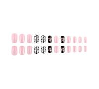 24pcs Carrés Faux Ongles Presse Sur Les Fausses Colues Artificielles Designs De La Saint-Valentin
