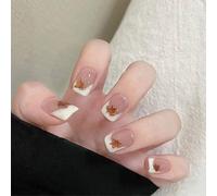 24pcs Carrés Faux Ongles Presse Sur Les Fausses Colues Artificielles Feuilles Conceptions