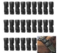 24pcs Clip de Fin de Sangle, Clip d'Extrémité de Sangle en Plastique Clips Ceinture Tactique Raquette à Neige Accessoire pour Femmes Hommes Jeunes Fixations de Raquettes à Neige(Noir)