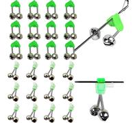 24pcs Clip Fishing Bells Loud Sound Alarm For Fishing Rod Screw Fishing Bells Fishing Bells Plastic Fishing Bells Double Plastic Fishing Bells For Fishing Lovers