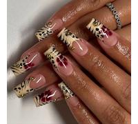 24pcs Coffin Faux Nails Presse Sur Des Fausses Colues Artificielles Conceptions De Pointes Françaises