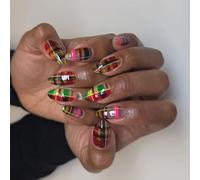 24pcs Courte Amande Presse Sur Des Ongles Design Français Faux Ongles Acryliques Faux Colues Artificielles Sur Les Femmes Conception De