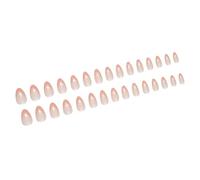 24pcs Courte Amander Press On Nails Amond Acrylique Couvertures Complètes Conseils Français Faux Pour Les Femmes Art Decors Nail Art De Noël
