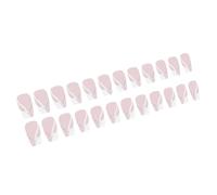 24pcs Courte Courte Presse Sur Les Ongles Stick En Acrylique Sur La Décoration De Manucure De Pointe Française Brillante Pour Le Conseil Français Des Femmes
