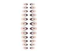 24pcs Courte En Forme D'amande Presse Sur Les Ongles Brilleurs Étoiles Conceptions Françaises Ongles Artificiels Look Naturel Pour Usure Quotidienne Faux Ongle