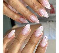 24pcs Courte Presse Sur Les Ongles Stick Floral D'amande Sur Les Clous Couvertures Complètes Fausses Avec Des Conceptions De Fleurs Pour Femmes À La Mode Des Femmes À La Mode