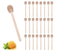 24pcs Cuillère à Miel en Bois, Bâtonnets de Trempette au Miel pour Bocaux de Miel ou Pot de Distribution de Miel, 15cm