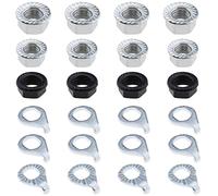24pcs Écrou d'essieu Roue de Vélo et Kit de Rondelle Sécurité M10 M9.5 M8 Moyeu de Vélo Écrou d'essieu à Bride pour VTT Vélo de Route Avant et Arrière Essieu Roue de Vélo
