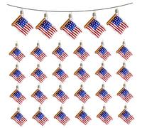 24pcs / Ensemble 4 Juillet Décorations d'arbres 1.57x2.36 Drapeau américain Suspendu Ornements patriotiques pour Arbre, décorations de Jour de l'indépendance Ornements patriotiques pour