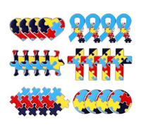 24pcs Épingle de Sensibilisation à l'Autisme, 6 Styles Épingles de Pièce de Puzzle Sur l'Autisme Broche Multicolore de Sensibilisation à l'Autisme pour Vêtements Sacs à Dos Chapeaux