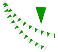 24pcs Fanions Guinguette Exterieur,Drapeaux Triangle Bannière, Multicolore Guirlandes de Fanions,Guirlande de Fanions en Tissu,Drapeau Banniere,Fanions pour Exterieur Mariage Fête(Vert)
