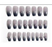 24Pcs Faux Ongles Ballerine Transparence Papillon, Ongles À Poser Prêts À L’Emploi Avec Colle, Tenue Durable (X21, Muticolor)