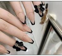 24Pcs Faux Ongles Ballerine Transparence Papillon, Ongles À Poser Prêts À L’Emploi Avec Colle, Tenue Durable (X1, Muticolor)
