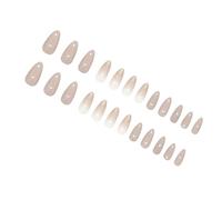 24pcs French Amander Press On Nails Glitters Gradient Design Stick ONS Confortable Acrylique Faux Ongles Pour Faux Ongle Quotidien