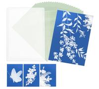 24pcs Kit Papier d'Impression Solaire, Cyanotype & Dossier Haute Sensibilité Activé Par Soleil, Papier d'Art d'Impression pour Projets d'Artisanat et Éducation Artistique DIY