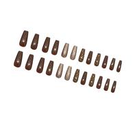24pcs Léopards Print Cercin Nails Set Press Sur L'automne Hiver Couvertures Complètes Stick Sur Les Accessoires De Manucure False False Nail