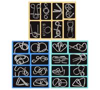 24pcs Metal Puzzle - Give Teaser Brain Wire, Jouet D'intelligence De Puzzle, Déverrouillage des Anneaux De Puzzles De Lancement, Fun Mind Challenge | Cadeau De Fête pour Les Adolescents