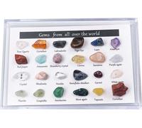 24pcs Mineral Gem Kit Géologie éducative Gemmes Set Kids Rocks Collection Cadeaux