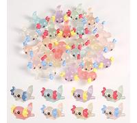 24pcs Mini Axolotl en Résine, Figurine Miniature Figurine Lumineuse, Fun Figurines en Résine pour Bricolage Jardin Fée Paysage Ornement de Maison de Poupée Plantes en Pot Décorations