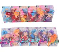 24pcs Mini Doll Children Kid Exquisite Unique Girl Doll with Decorative Ring Beautiful Clothes (Mini poupée enfant exquise avec anneau décoratif)