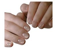 24PCS Ongles à coller œil de chat vert foncé, carrés courts brillants | Capsules en ABS pour soirée, finition brillante et forme carrée courte couvrante(Style 9,X-Small)