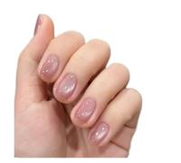 24PCS Ongles à coller œil de chat vert foncé, carrés courts brillants | Capsules en ABS pour soirée, finition brillante et forme carrée courte couvrante(Style 2,Medium)