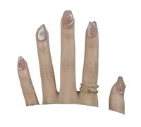 24PCS Ongles à coller œil de chat vert foncé, carrés courts brillants | Capsules en ABS pour soirée, finition brillante et forme carrée courte couvrante(Style 8,Large)
