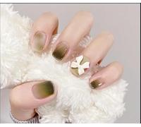 24Pcs Ongles Pré-Enregistrés Avec Strass Et Papillon Pailleté, Avec Colle, Durables Et Réutilisables (X44, Muticolor)