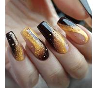 24pcs Paillettes Appuyez Sur Les Ongles Des Couvertures Complètes Pour Les Femmes Filles En Acrylique De Manucure Faciles À Appliquer De Faux Ongles