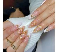 24pcs Pressant Sur Les Clous Faux Avec Des Conceptions Florales Bâton En Acrylique Floral Sur Une Couverture Complète Pour Les Femmes Couverture Complète De Filles Fausses Ongles