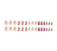 24pcs Presse Sur Des Clous Français D'amande Français Faux Ongles Couvertures Complètes Acrylique Avec Designs Floraux Pour Les Femmes Et Les Filles Ongles Artificiels